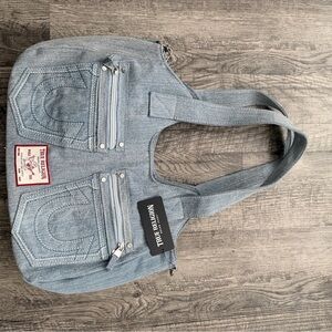 True Religion Light Blue Denim Shoulder Bag